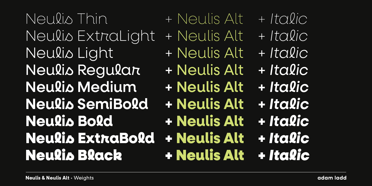 Ejemplo de fuente Neulis Alt Extra Bold Italic